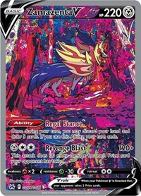 139/202 Zamazenta V, Rare Holo V Card