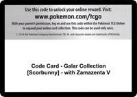 Code Card - Galar Collection [Scorbunny] - with Zamazenta V