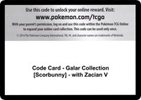 Code Card - Galar Collection [Scorbunny] - with Zacian V