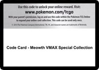 Code Card - Meowth VMAX Special Collection