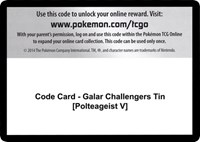 Code Card - Galar Challengers Tin [Polteageist V]