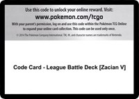 Code Card - League Battle Deck [Zacian V]