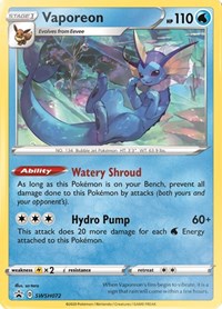 SWSH072 Vaporeon Holo Pokemon Card Black Star Promo