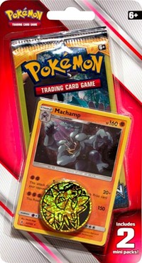 Pokemon BLISTER Machamp Holo 2x Mini Booster Packs Coin as Pictured for sale online 
